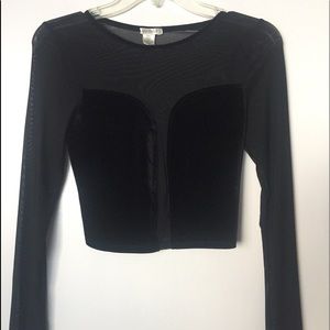 Mesh/Black Velvet Top
